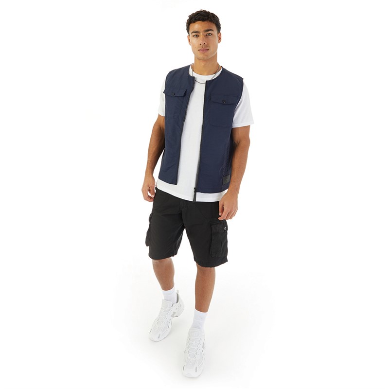 Avant Garde Mens Alps Crinkle Utility Vest Navy