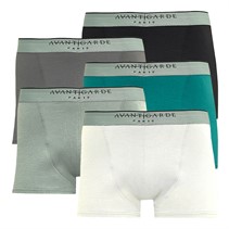 Avant Garde Mens Teal Five Pack Boxers Teal/Ecru/Black/Deep Teal/Slate