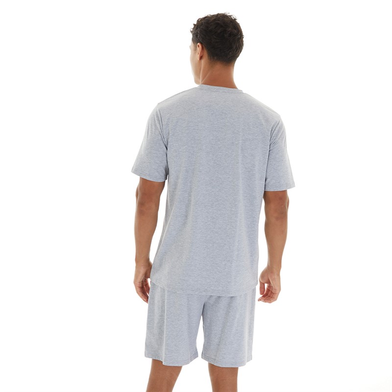 Avant Garde Mens Fort T-Shirt And Shorts Loungewear Set Grey Marl