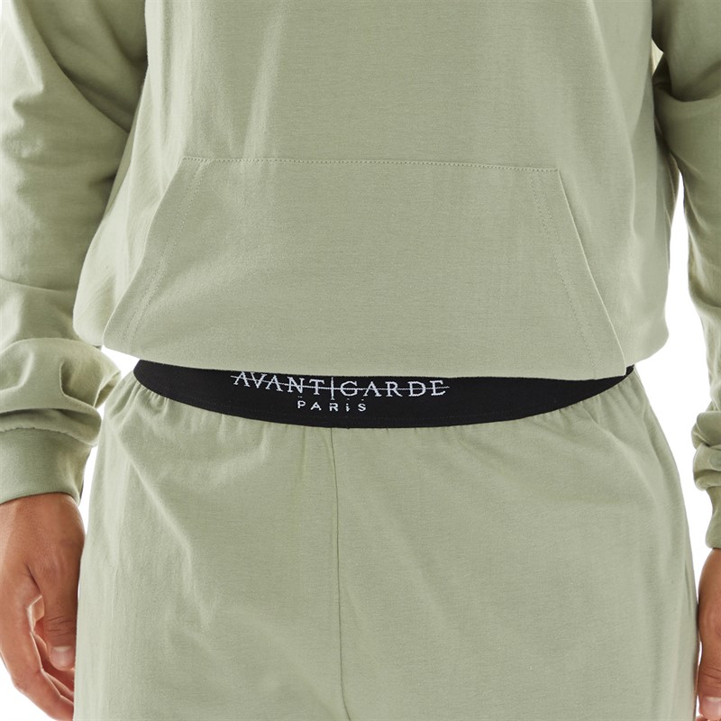 Avant Garde Mens Laniere Hoodie And Joggers Loungewear Set Sage