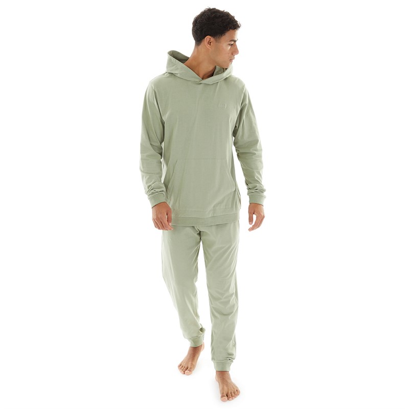 Avant Garde Mens Laniere Hoodie And Joggers Loungewear Set Sage