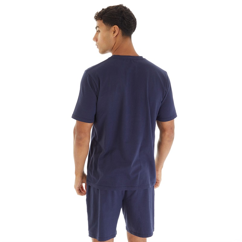 Avant Garde Mens Fort T-Shirt And Shorts Loungewear Set Navy