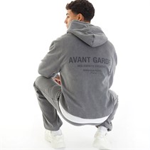 Avant Garde Mens Creatives Pigment Dye Hoodie Steel