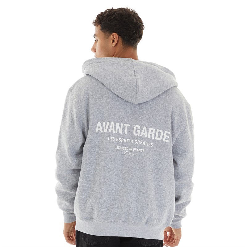 Avant Garde Herren Zip Hoodie Lichtgrau Melange