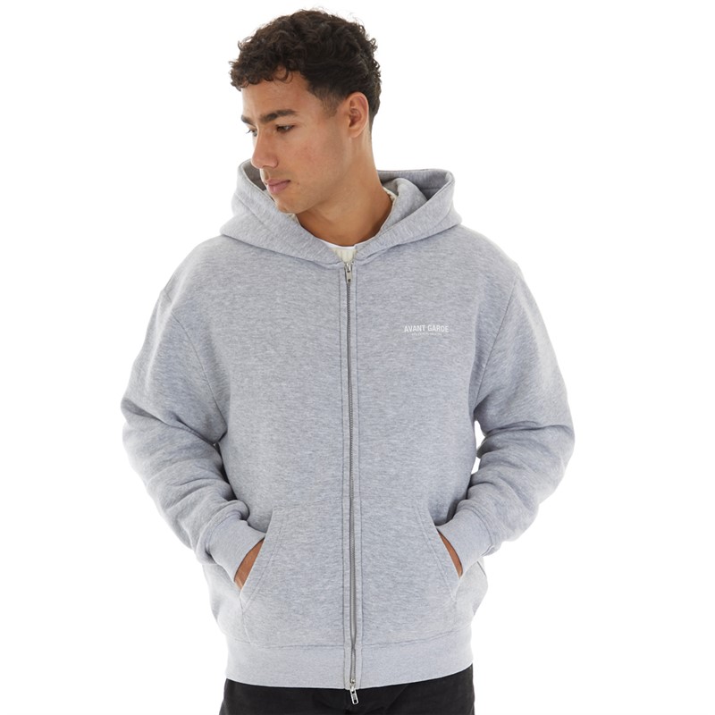 Avant Garde Herren Zip Hoodie Lichtgrau Melange