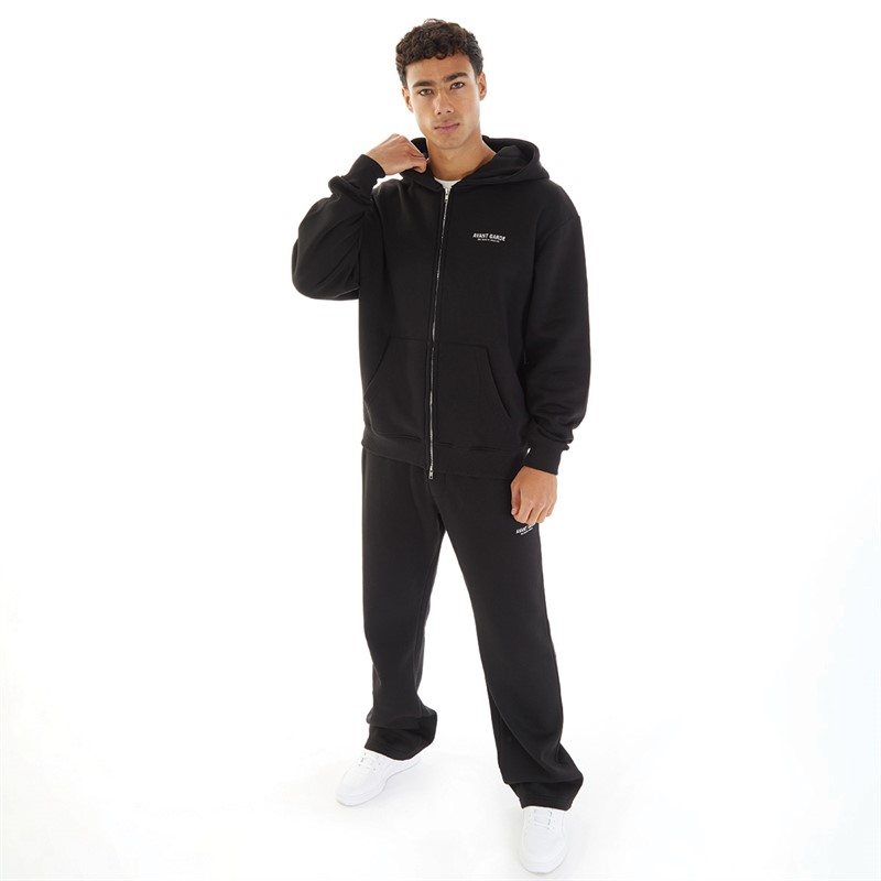 Avant Garde Mens Zip Hoodie Black