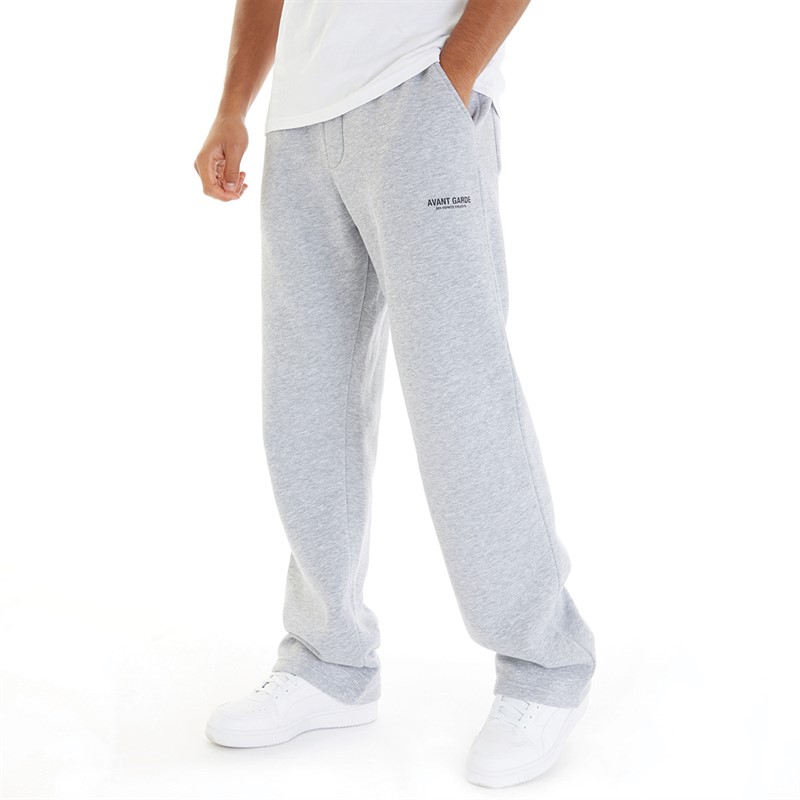 Avant Garde Mens Straight Leg Joggers Light Grey Marl