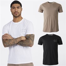 Avant Garde Herren Garron Drei-Pack T-Shirts Schwarz/Weiß/Mink