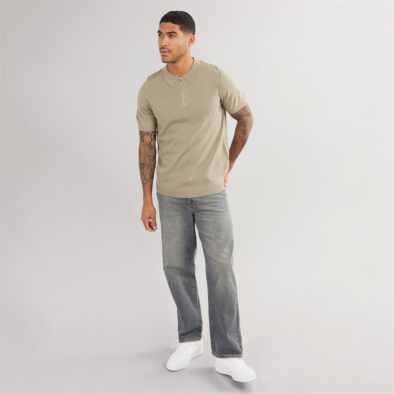 Avant Garde Mens Harrison Zip Polo Mink