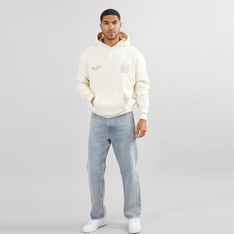 Avant Garde Mens Emblem Hoodie Off White