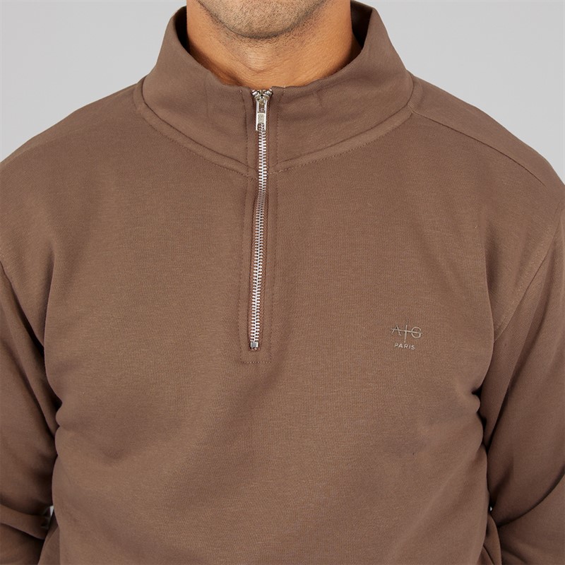 Avant Garde Mens Vespa 1/4 Zip Sweatshirt Mink