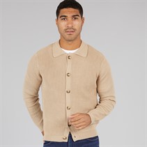 Avant Garde Mens Santon Button Down Cardigan Stone