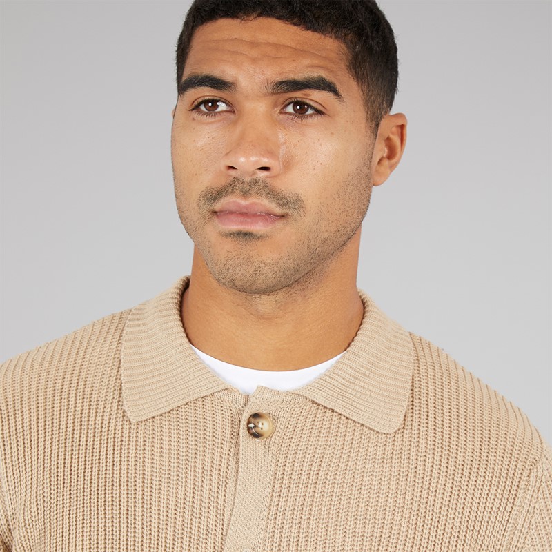 Avant Garde Mens Santon Button Down Cardigan Stone