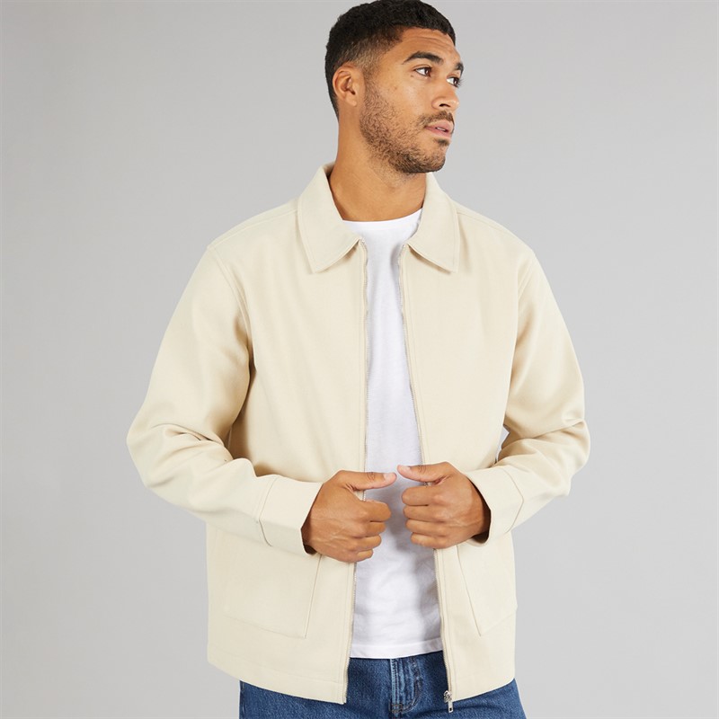 Avant Garde Mens Gunnar Brushed Overshirt Stone