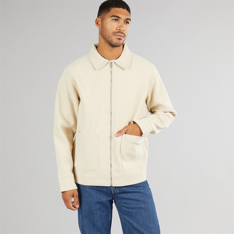 Avant Garde Mens Gunnar Brushed Overshirt Stone