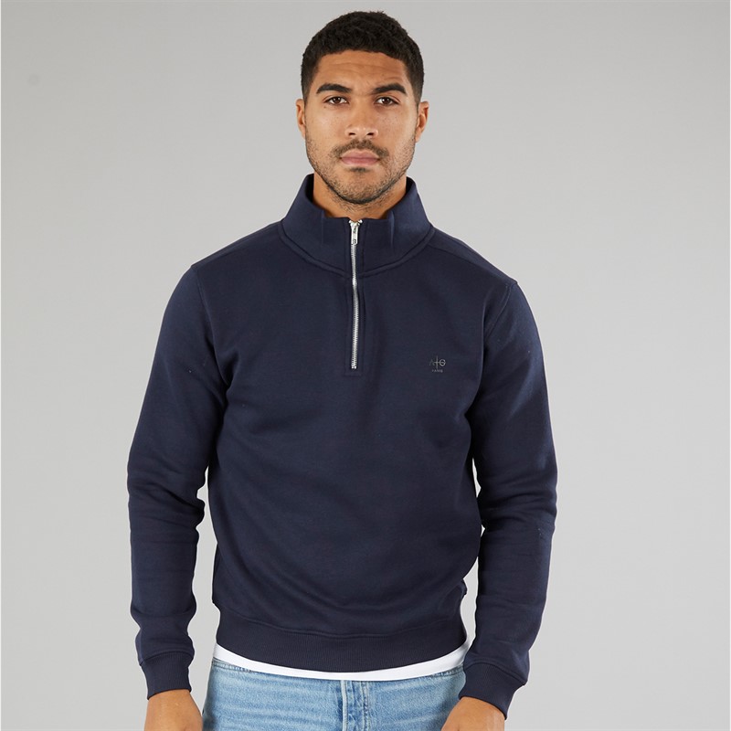 Avant Garde Mens Vespa 1/4 Zip Sweatshirt Navy