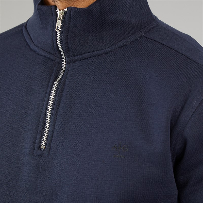 Avant Garde Mens Vespa 1/4 Zip Sweatshirt Navy
