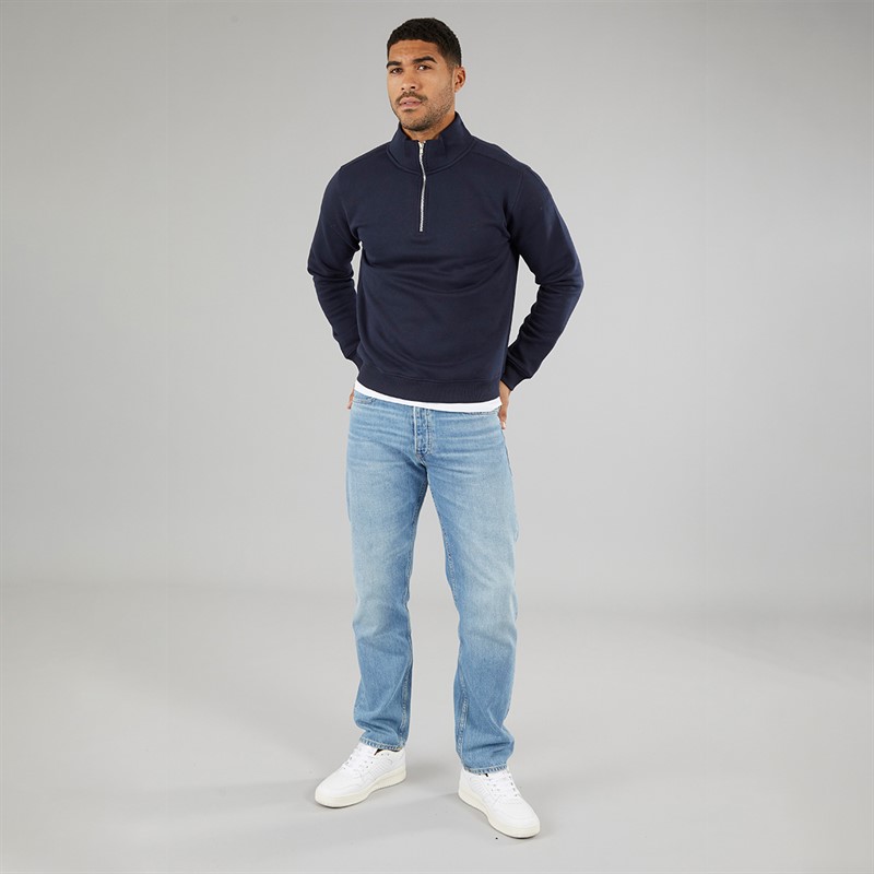 Avant Garde Mens Vespa 1/4 Zip Sweatshirt Navy