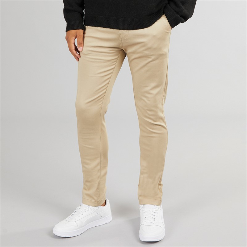 Avant Garde Mens Alvaro Stretch Chinos Stone