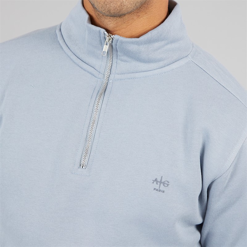 Avant Garde Mens Vespa 1/4 Zip Sweatshirt Blue