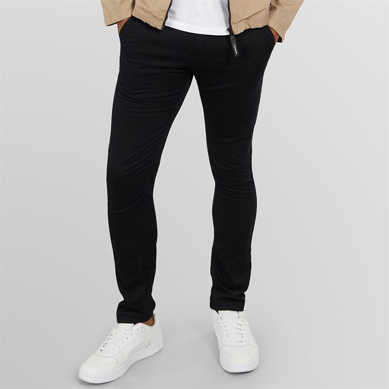 Mens Alvaro Stretch Chinos Black - Size 38/REG
