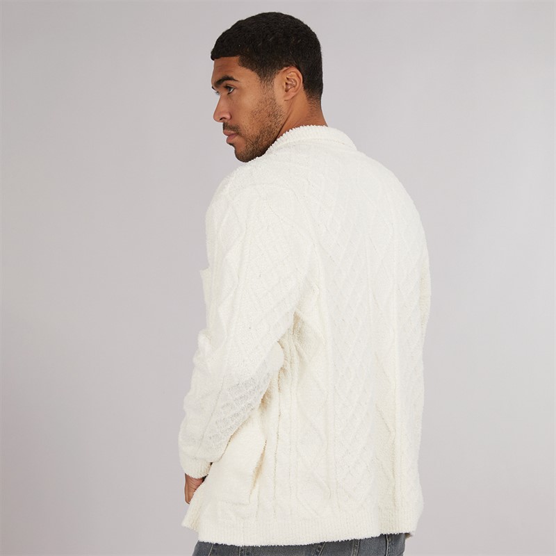 Avant Garde Mens Roan Brushed Cable Shacket Off White