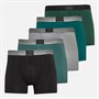 Avant Garde Mens Forest Five Pack Boxer Shorts Moss/Emerald/Silver/Forest/Black