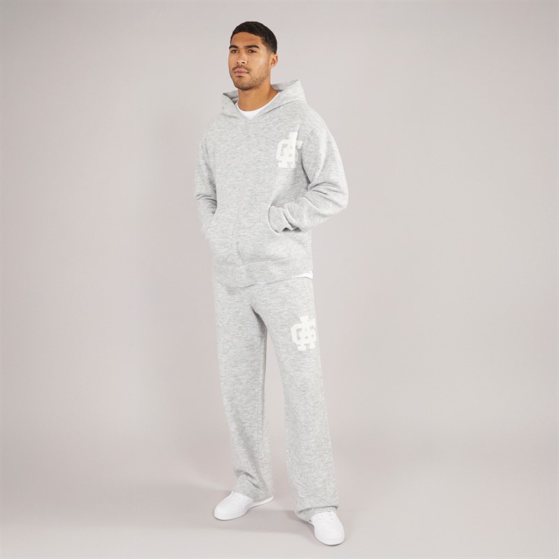 Avant Garde Mens AG Brushed Knit Hoodie Light Grey Marl