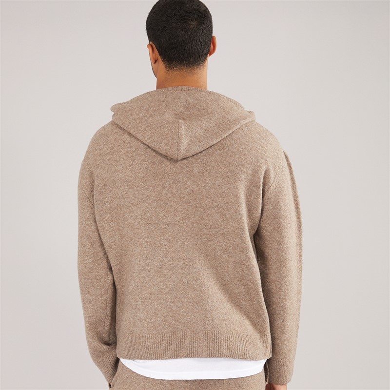 Avant Garde Mens AG Brushed Knit Hoodie Mink