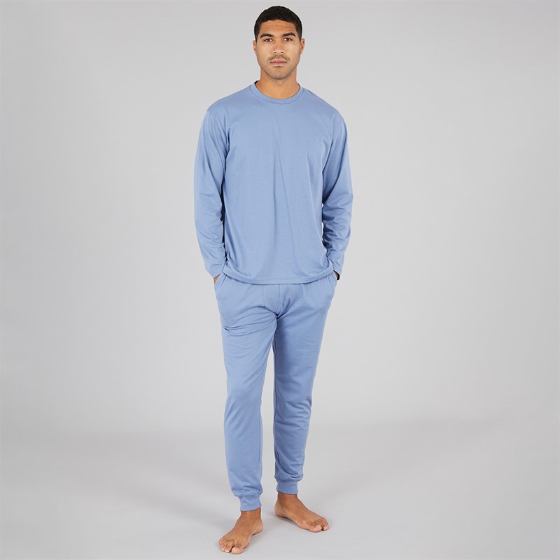 Avant Garde Mens Nikos Long Sleeve Top And Jog Pants Set Petrol - Size M