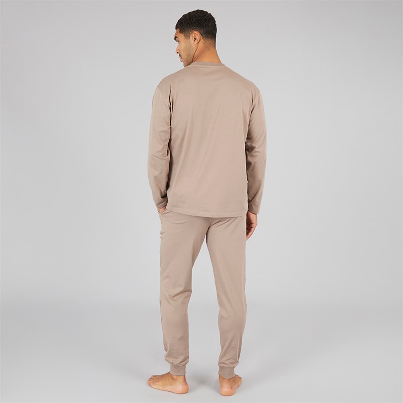 Avant Garde Mens Nikos Long Sleeve Top And Jog Pants Set Mink