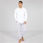 Avant Garde Mens Millienne Long Sleeve Top And Jog Pants Set White/Light Grey Marl