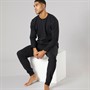 Avant Garde Mens Millienne Long Sleeve Top And Jog Pants Set Black