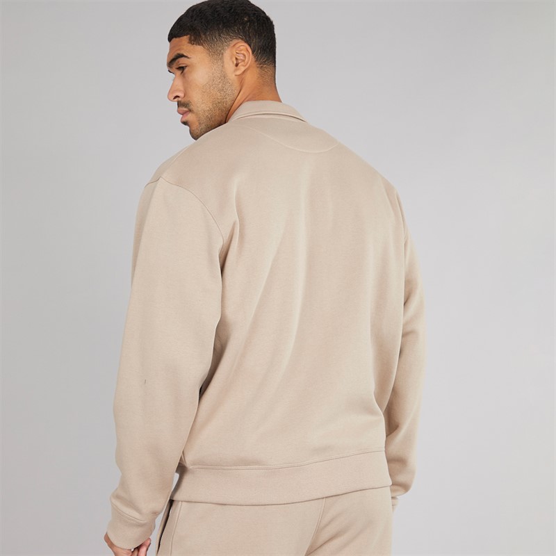 Avant Garde Mens Parker Zip Through Sweatshirt Stone