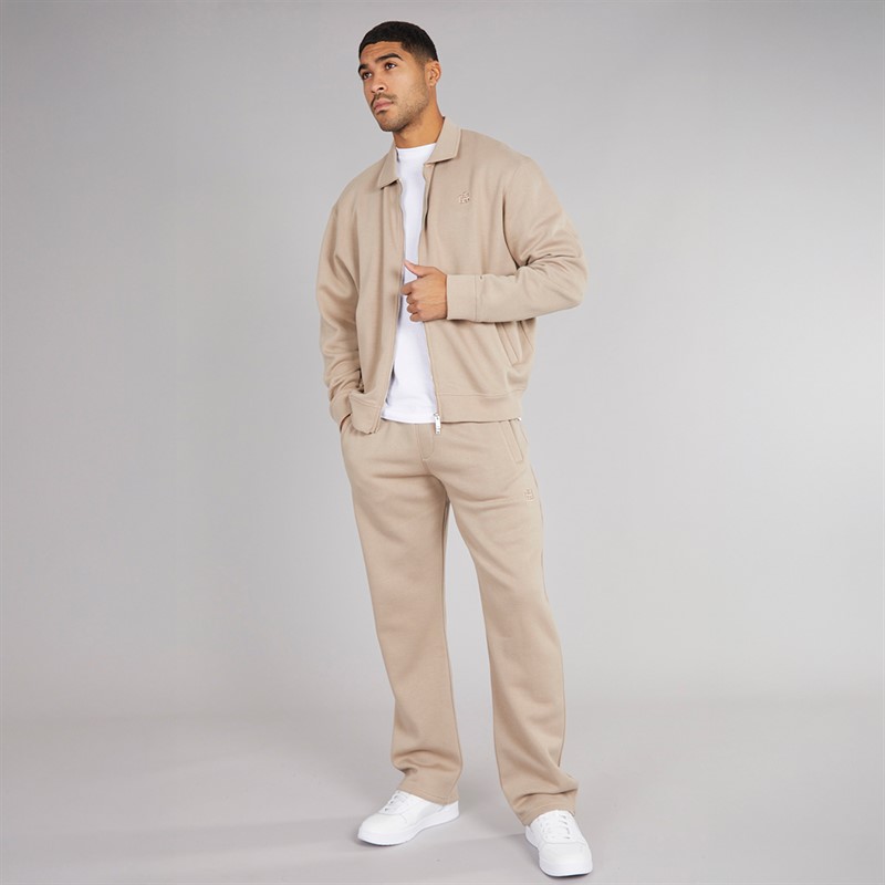 Avant Garde Mens Parker Zip Through Sweatshirt Stone