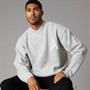 Avant Garde Mens Hearts Knitted Crew Neck Jumper Light Grey Marl