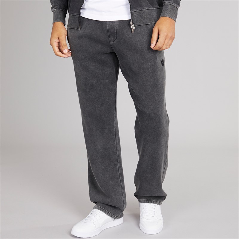 Avant Garde Mens Caster Straight Leg Joggers Washed Black