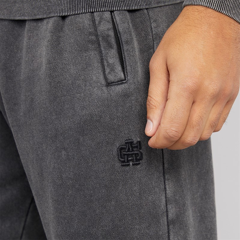 Avant Garde Mens Caster Straight Leg Joggers Washed Black