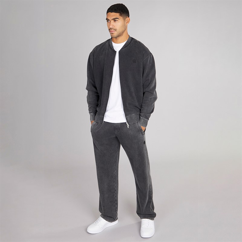 Avant Garde Mens Caster Straight Leg Joggers Washed Black