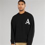 Avant Garde Mens Hearts Knitted Crew Neck Jumper Black