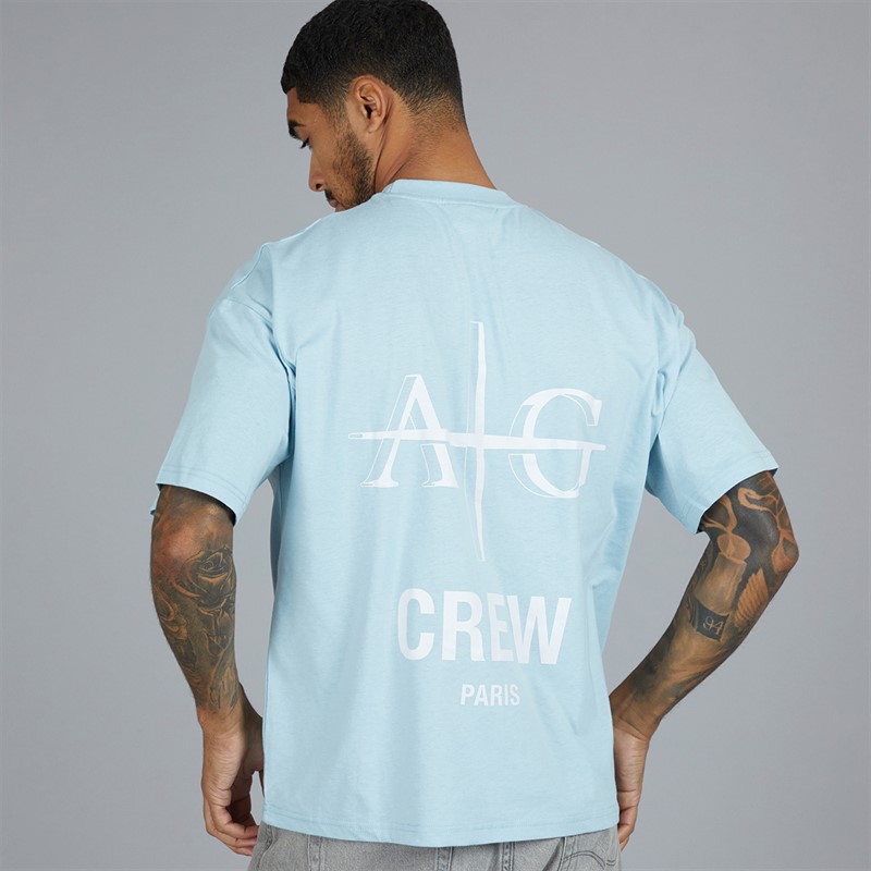 Avant Garde Mens Crew Neck T-Shirt Sky Blue