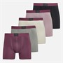 Avant Garde Mens Berry Five Pack Boxers Ecru/Grey/Berry/Black/Mauve