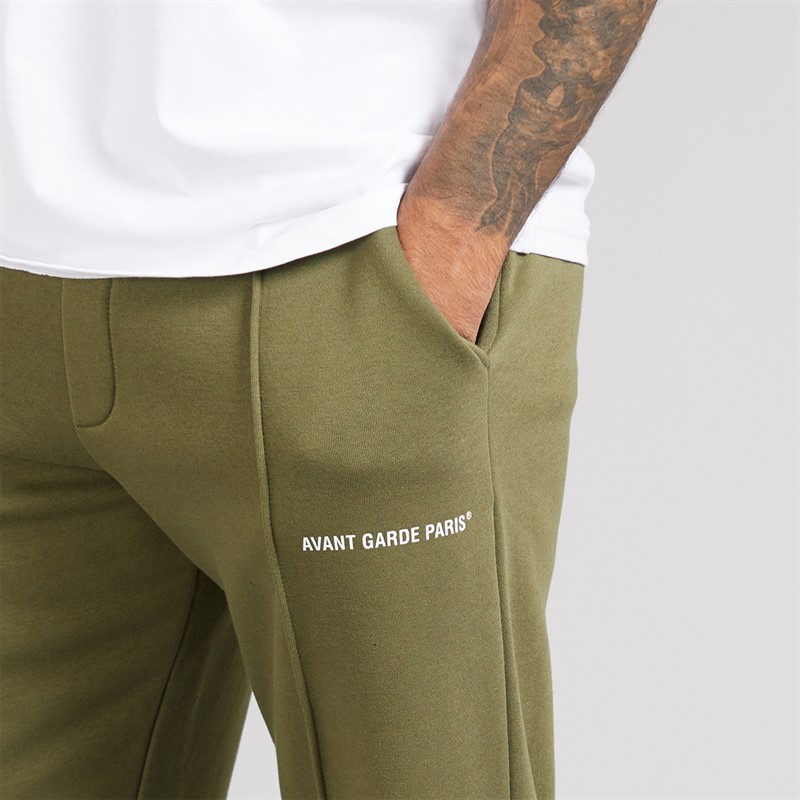 Avant Garde Mens Lowell Open Hem Joggers Khaki