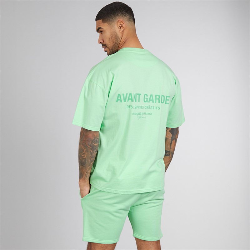 Avant Garde Herren Kreativ T Shirt Und Shorts Set Spearmint