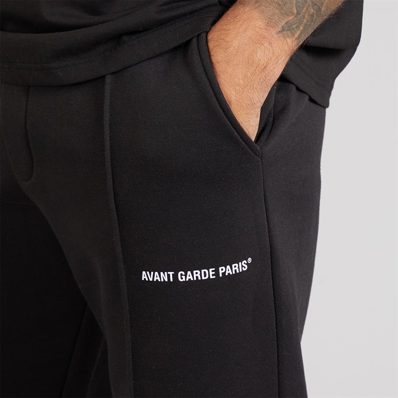 Avant Garde Mens Lowell Open Hem Joggers Black