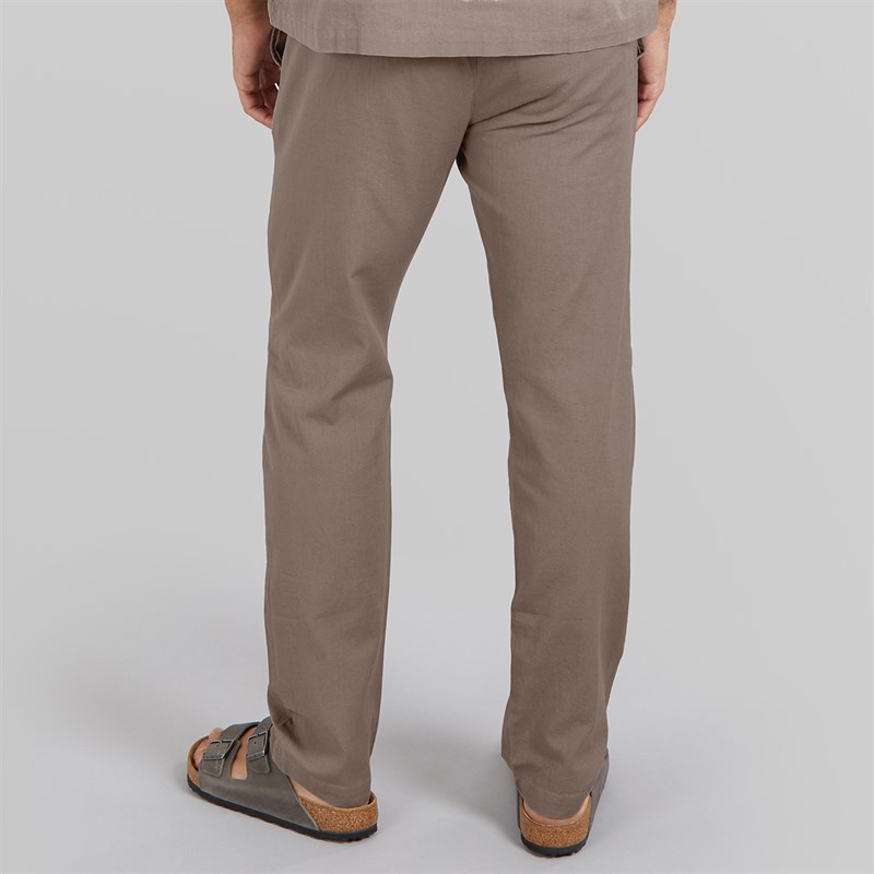 Avant Garde Mens Alberto Linen Trousers Mink