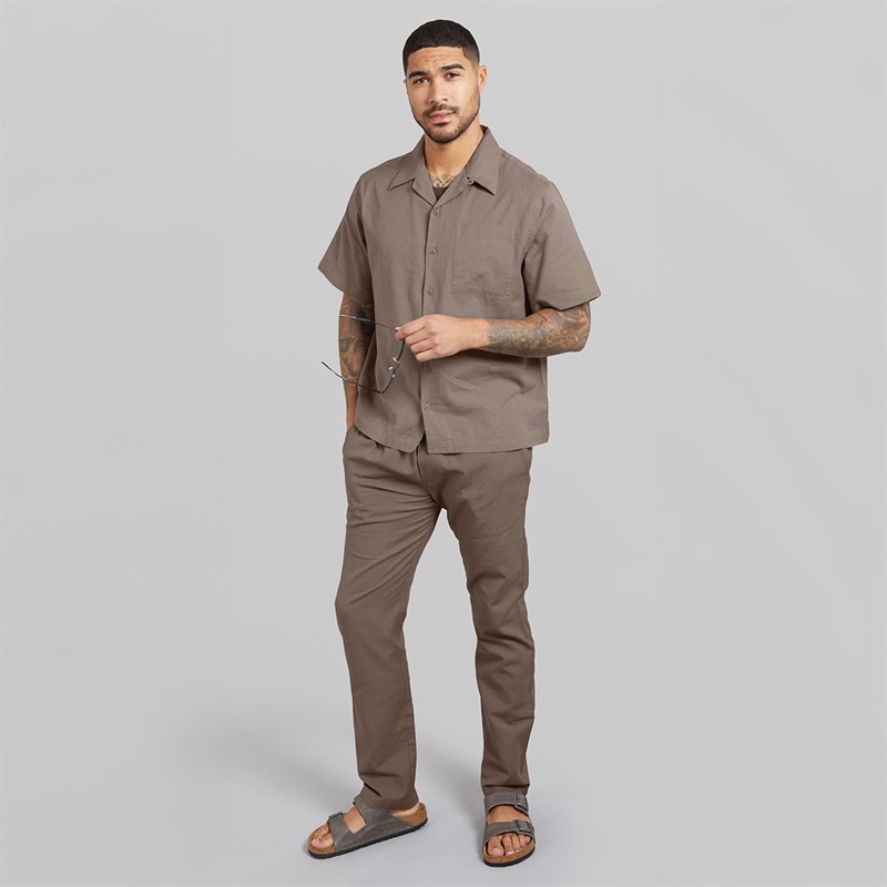 Avant Garde Mens Alberto Linen Trousers Mink