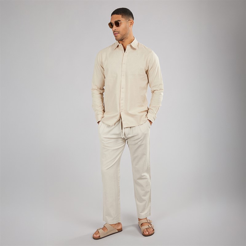 Avant Garde Mens Alberto Linen Trousers Ecru
