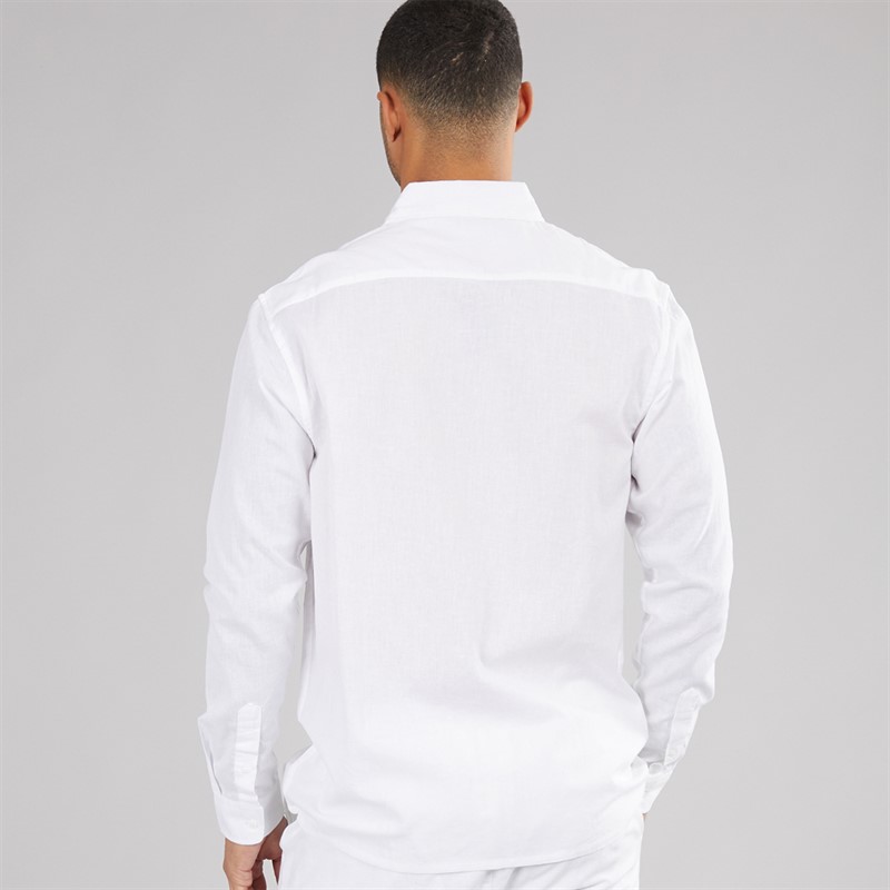 Avant Garde Mens Rustic Linen Shirt White