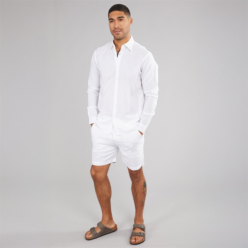 Avant Garde Mens Rustic Linen Shirt White